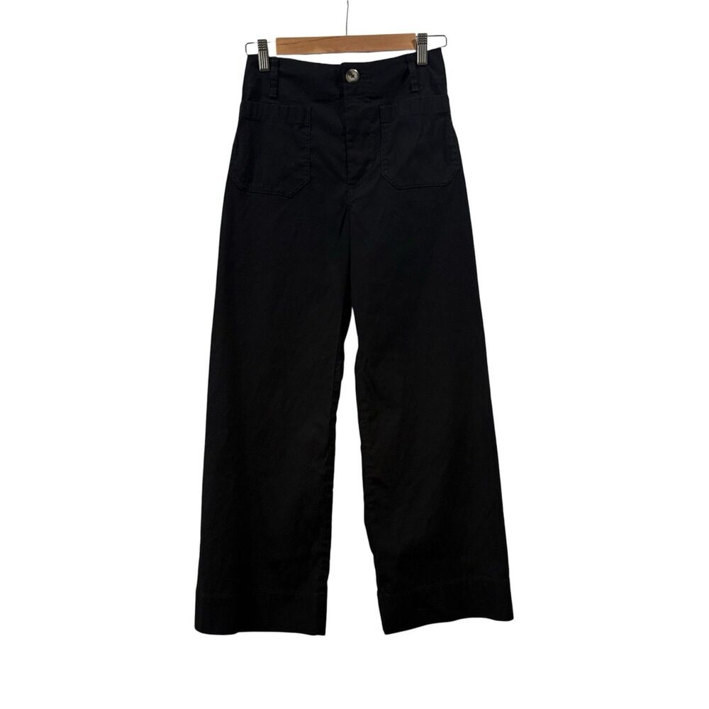 Maeve Anthropologie The Colette Linen Blend Pants Black Size 26